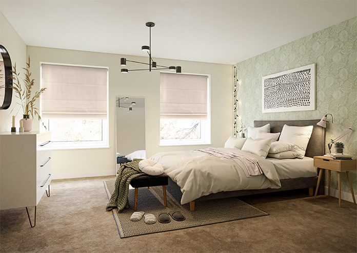 Atina (Blackout), Oatmeal - Motorised Roman Blind - Image 6